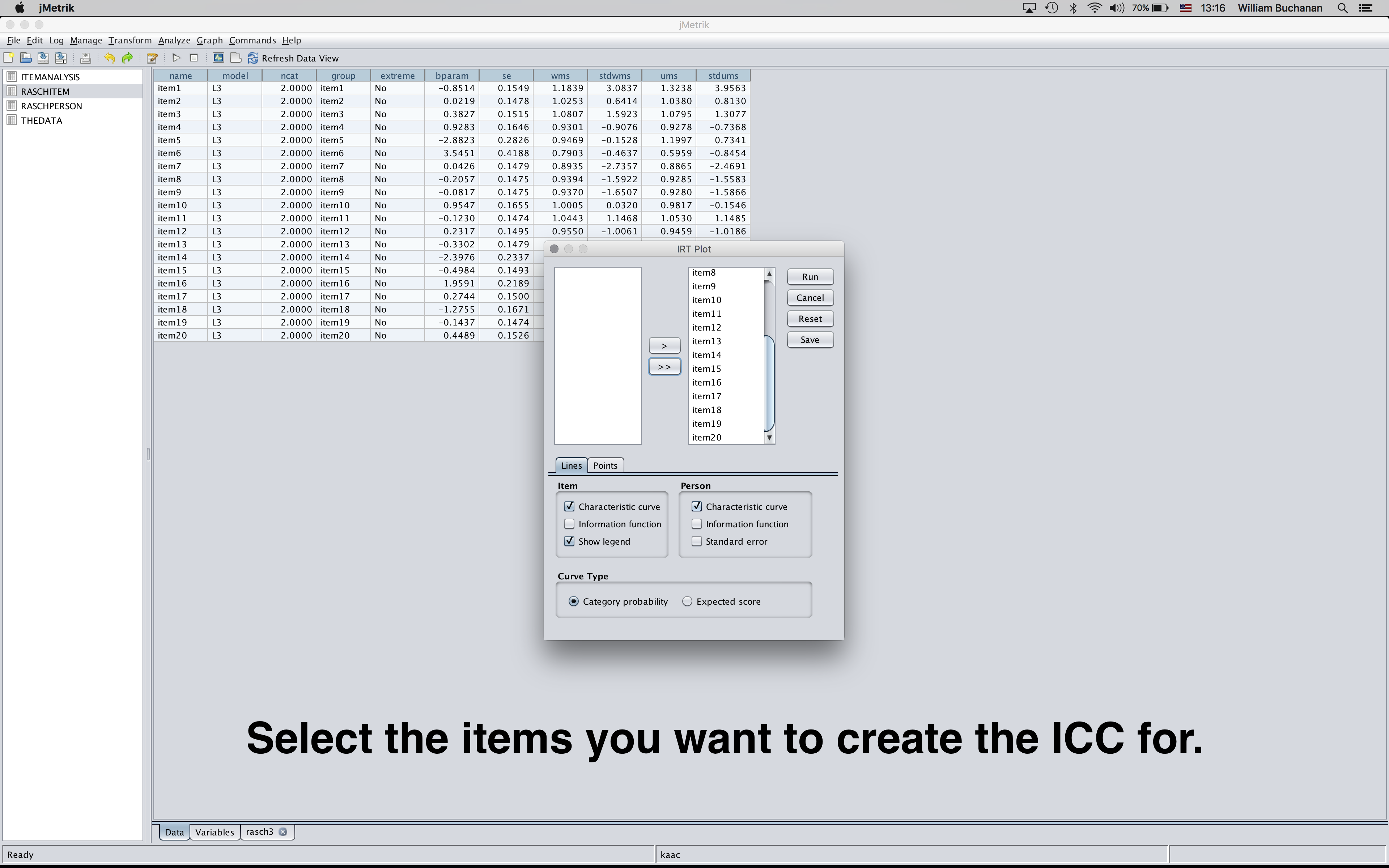 Annotation showing what it will look like when items are selected