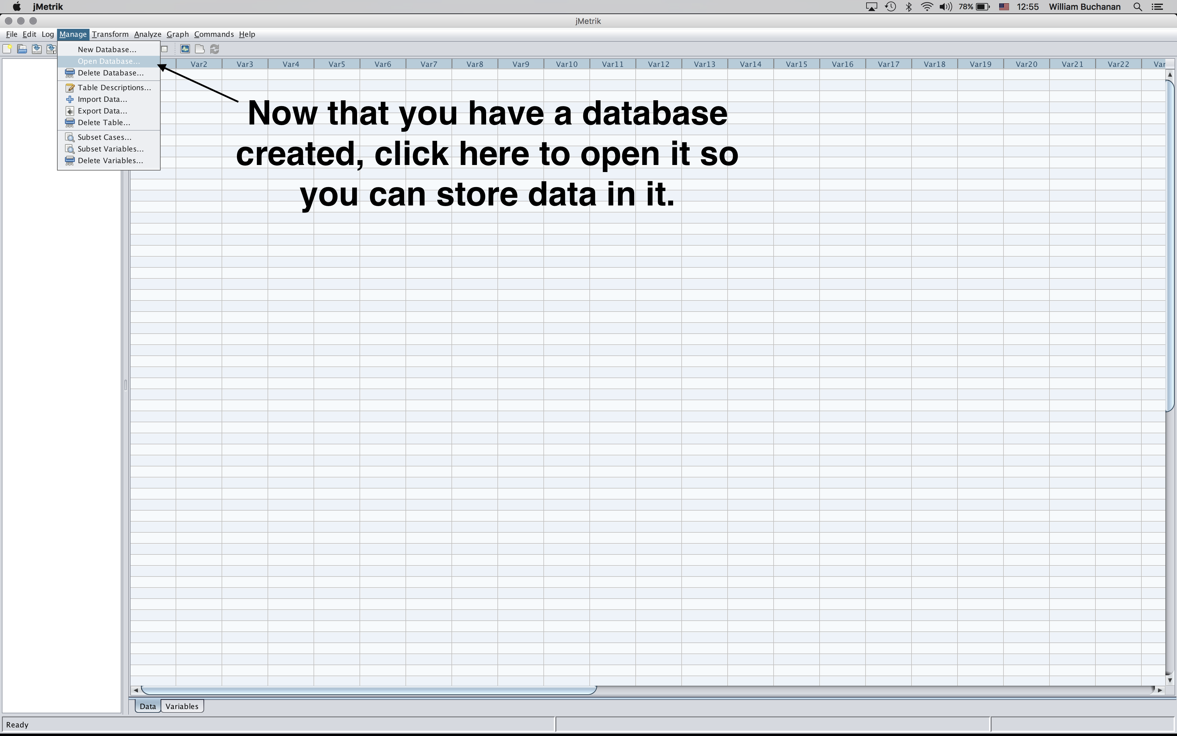 Launches the Dialog to open a DB